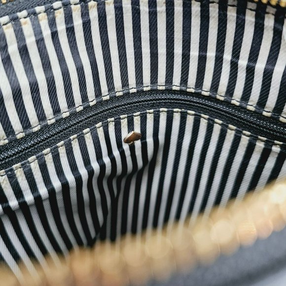Kate Spade Lombard Street Cayli Black Leather Crossbody Bag Striped Designer - Picture 12 of 14